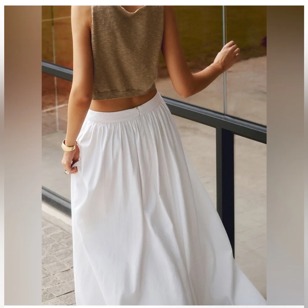 Commense Cotton Pleated Maxi Skirt - Picture 4 of 4